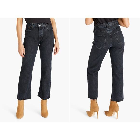 Etica Denim - ETICA Women's Size 29 Josie High Rise Crop Jeans Obsidian